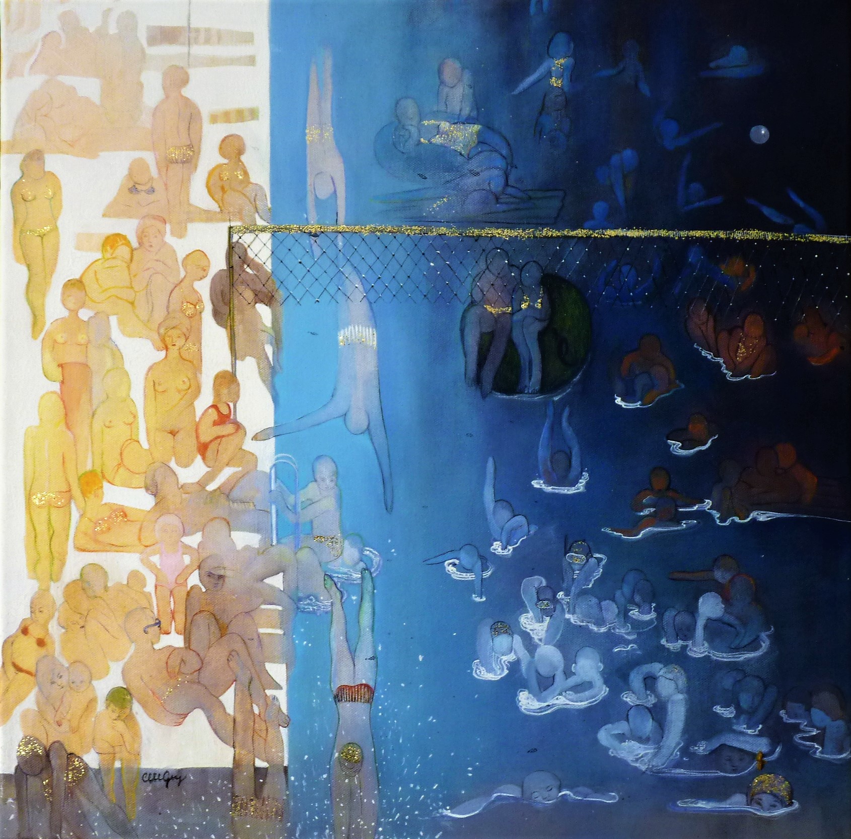 PLAGE INDIENNE BLEUE - Linette Cajou